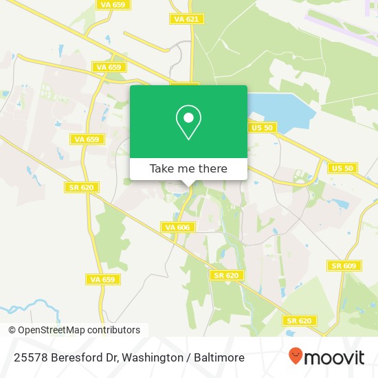 Mapa de 25578 Beresford Dr, Chantilly, VA 20152