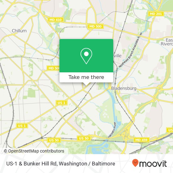 Mapa de US-1 & Bunker Hill Rd, Brentwood, MD 20722