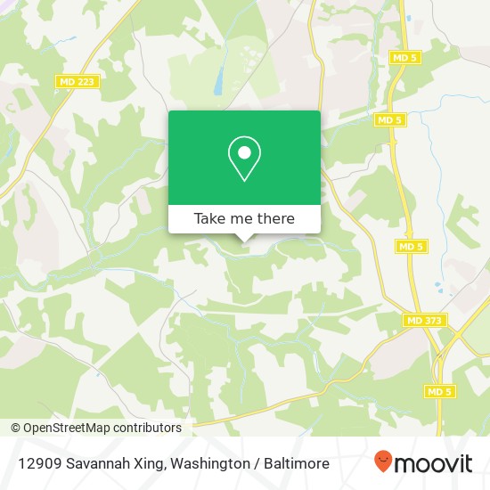 Mapa de 12909 Savannah Xing, Brandywine, MD 20613