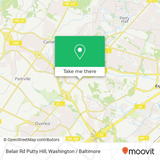 Mapa de Belair Rd Putty Hill, Nottingham, MD 21236