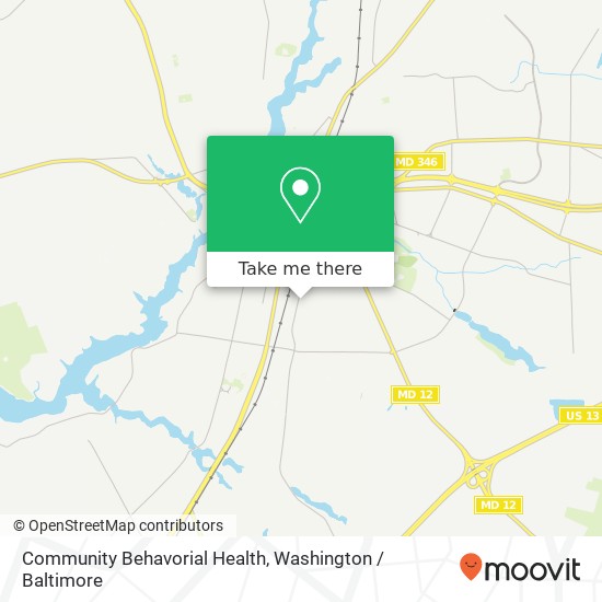 Mapa de Community Behavorial Health, 821 Eastern Shore Dr Salisbury, MD 21804