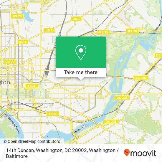 Mapa de 14th Duncan, Washington, DC 20002