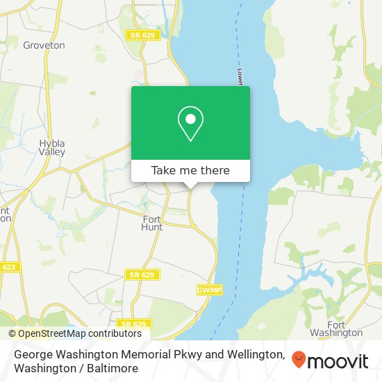 Mapa de George Washington Memorial Pkwy and Wellington, Alexandria, VA 22308