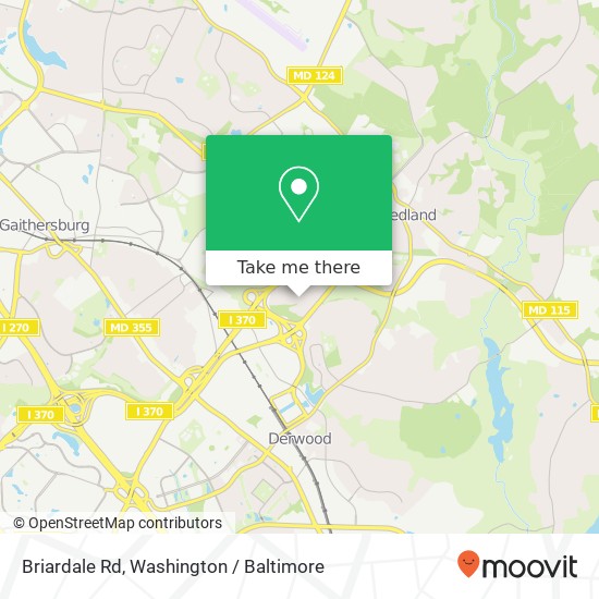 Mapa de Briardale Rd, Derwood, MD 20855