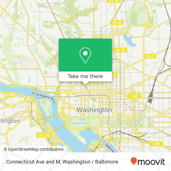 Mapa de Connecticut Ave and M, Washington, DC 20036