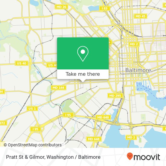 Mapa de Pratt St & Gilmor, Baltimore, MD 21223