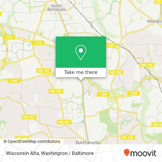 Mapa de Wisconsin Alta, Bethesda, MD 20814