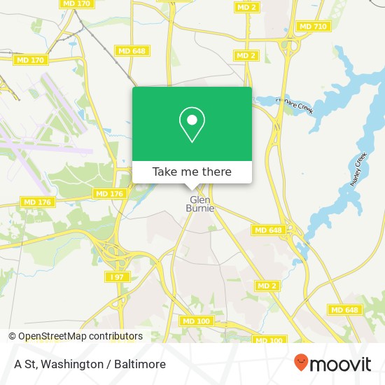 Mapa de A St, Glen Burnie, MD 21061