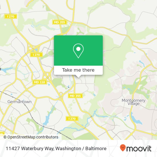 Mapa de 11427 Waterbury Way, Germantown, MD 20876