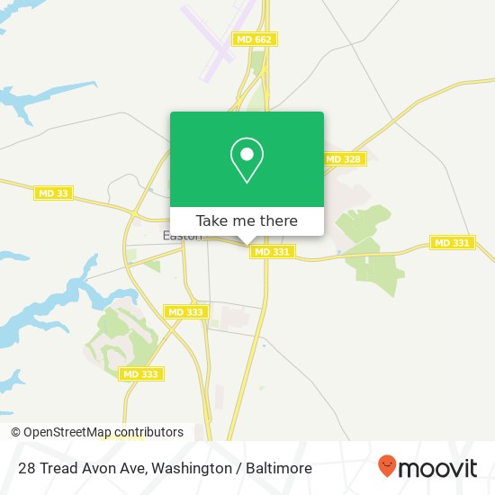 Mapa de 28 Tread Avon Ave, Easton, MD 21601