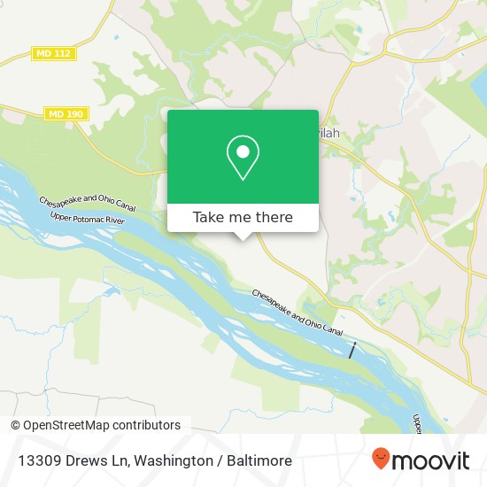 Mapa de 13309 Drews Ln, Potomac, MD 20854