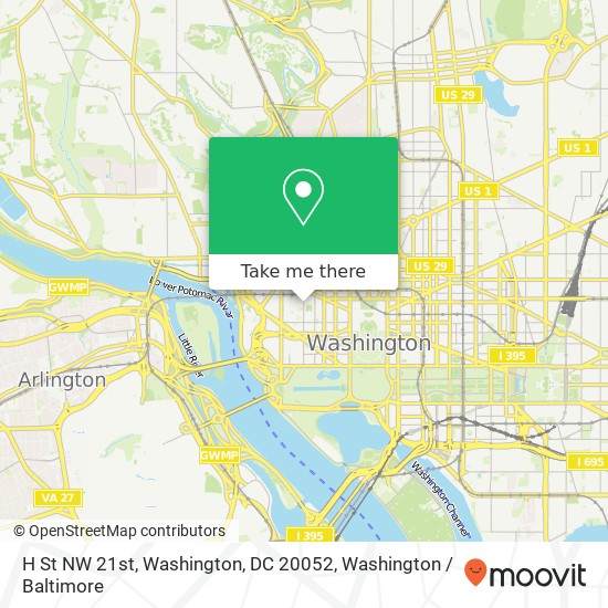 Mapa de H St NW 21st, Washington, DC 20052