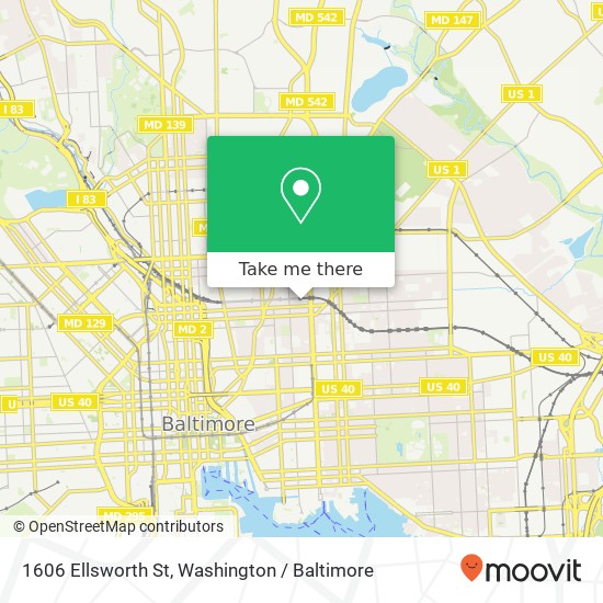 Mapa de 1606 Ellsworth St, Baltimore, MD 21213
