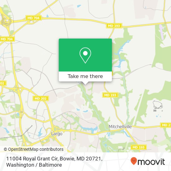 Mapa de 11004 Royal Grant Cir, Bowie, MD 20721