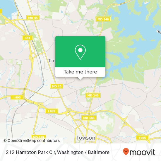 Mapa de 212 Hampton Park Cir, Lutherville Timonium, MD 21093