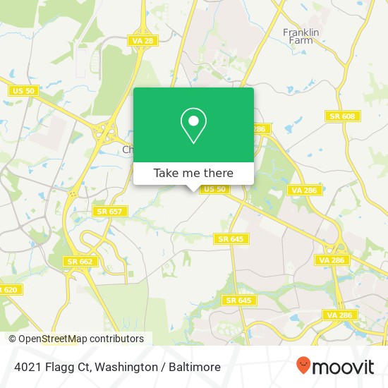 Mapa de 4021 Flagg Ct, Chantilly, VA 20151