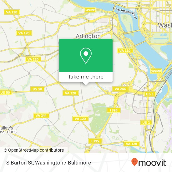 Mapa de S Barton St, Arlington, VA 22204