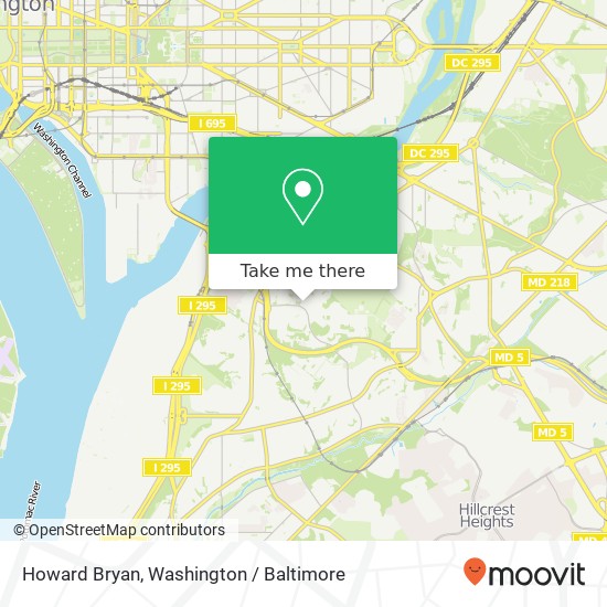 Howard Bryan, Washington, DC 20020 map