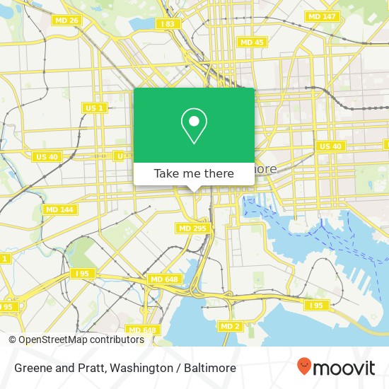 Greene and Pratt, Baltimore, MD 21201 map