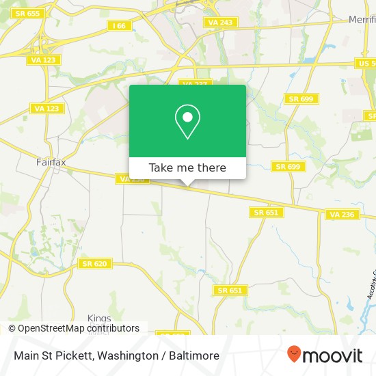 Mapa de Main St Pickett, Fairfax, VA 22031