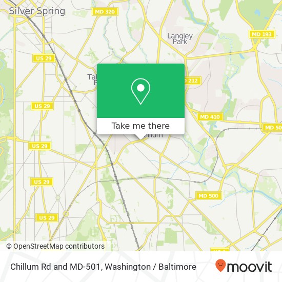 Mapa de Chillum Rd and MD-501, Hyattsville, MD 20782