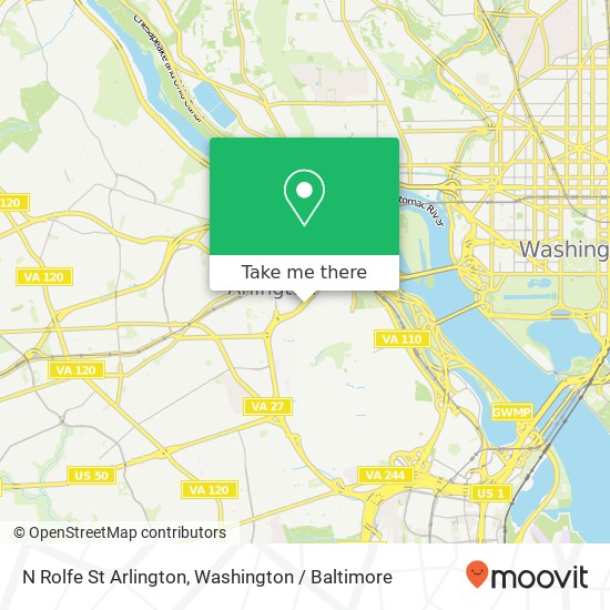 Mapa de N Rolfe St Arlington, Arlington, VA 22209