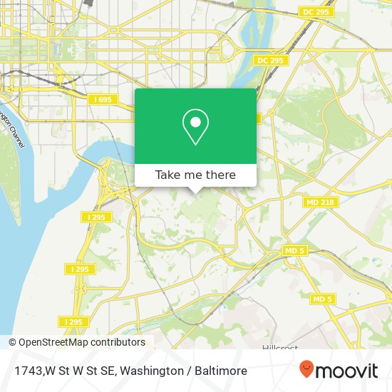Mapa de 1743,W St W St SE, Washington (DC), DC 20020