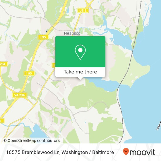 Mapa de 16575 Bramblewood Ln, Woodbridge, VA 22191