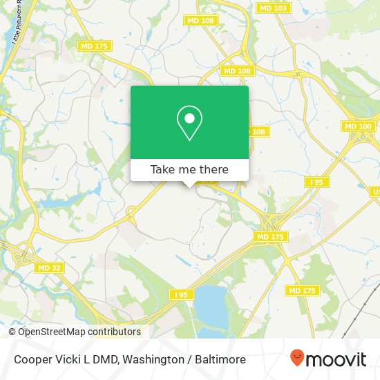 Mapa de Cooper Vicki L DMD, 6700 Alexander Bell Dr Columbia, MD 21046