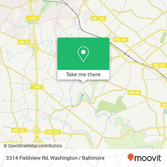 Mapa de 3314 Fieldview Rd, Gwynn Oak, MD 21207
