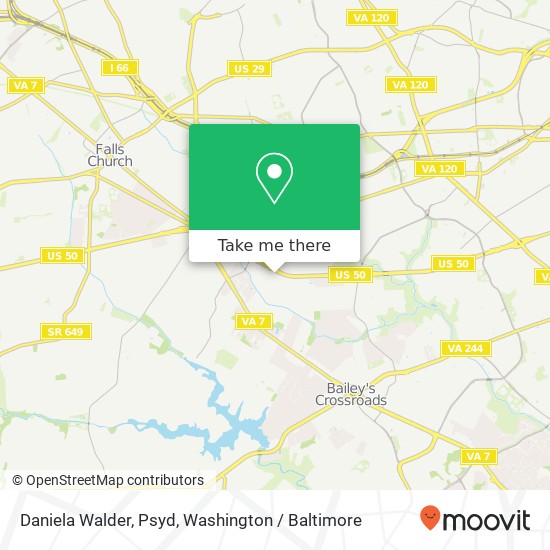 Mapa de Daniela Walder, Psyd, 6073 Arlington Blvd Falls Church, VA 22044