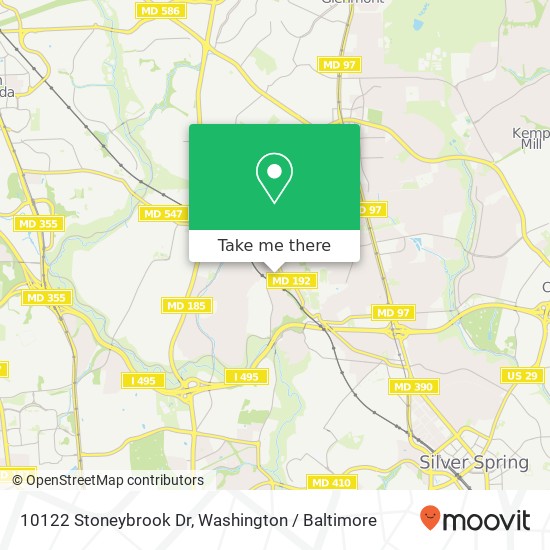Mapa de 10122 Stoneybrook Dr, Silver Spring, MD 20910