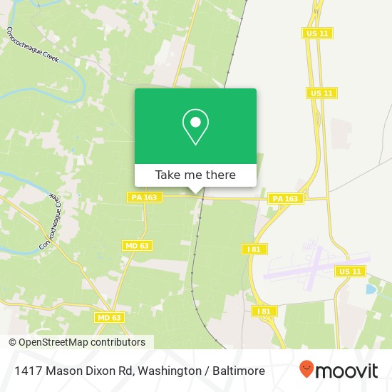 Mapa de 1417 Mason Dixon Rd, Greencastle, PA 17225