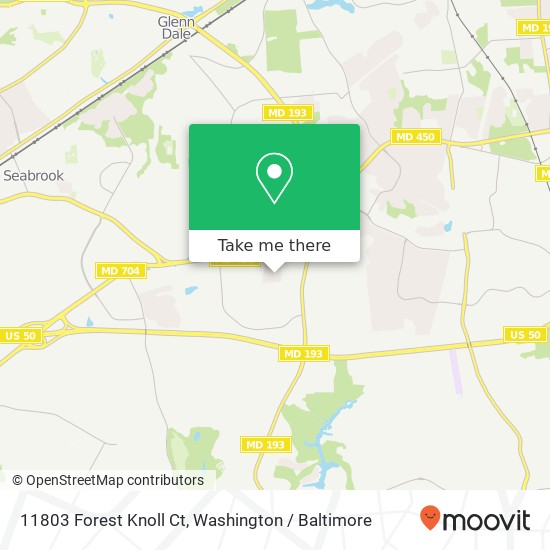 Mapa de 11803 Forest Knoll Ct, Bowie, MD 20720