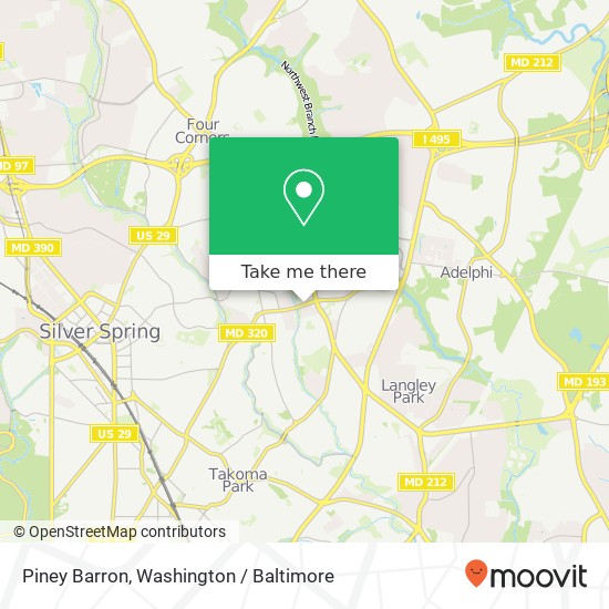 Mapa de Piney Barron, Silver Spring, MD 20901