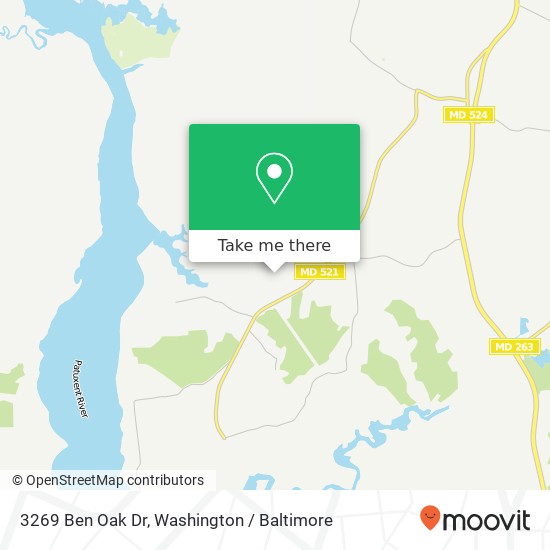 Mapa de 3269 Ben Oak Dr, Huntingtown, MD 20639
