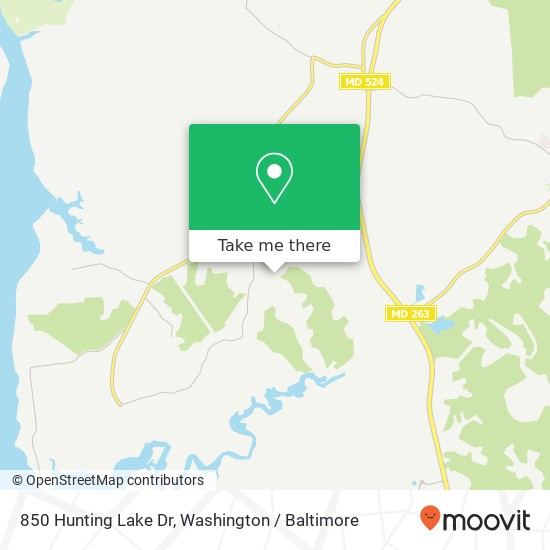 Mapa de 850 Hunting Lake Dr, Huntingtown, MD 20639