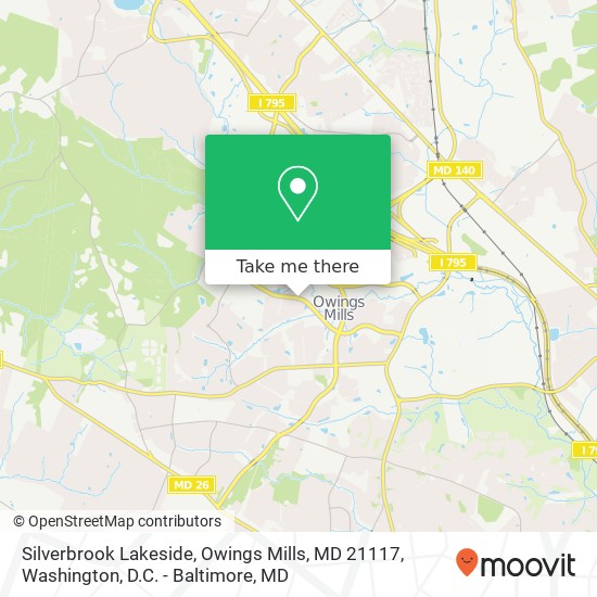 Mapa de Silverbrook Lakeside, Owings Mills, MD 21117