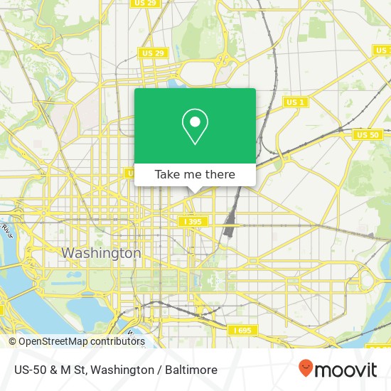 US-50 & M St, Washington, DC 20001 map