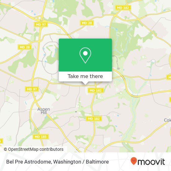 Mapa de Bel Pre Astrodome, Silver Spring, MD 20906