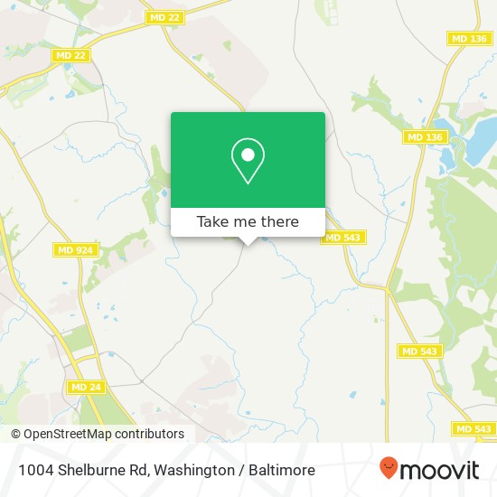 Mapa de 1004 Shelburne Rd, Bel Air, MD 21015