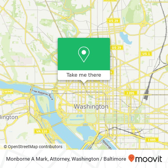 Monborne A Mark, Attorney, 1133 Connecticut Ave NW map