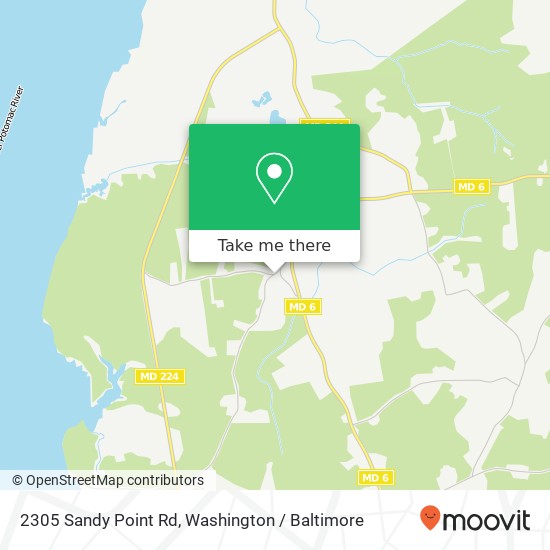 Mapa de 2305 Sandy Point Rd, Nanjemoy, MD 20662