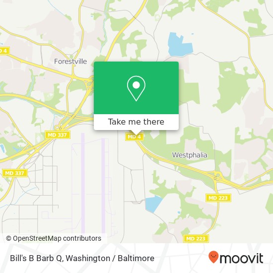 Mapa de Bill's B Barb Q, 9402 Pennsylvania Ave