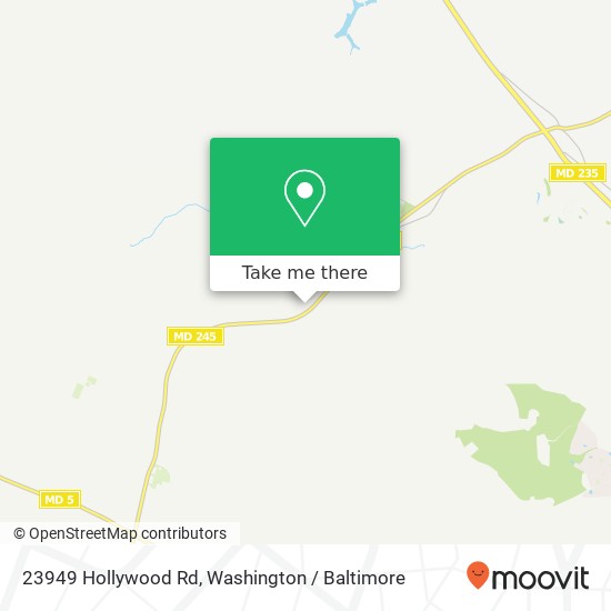 Mapa de 23949 Hollywood Rd, Hollywood, MD 20636
