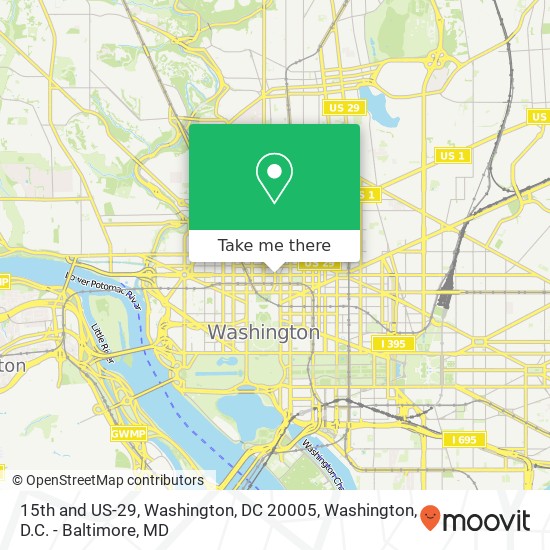 15th and US-29, Washington, DC 20005 map