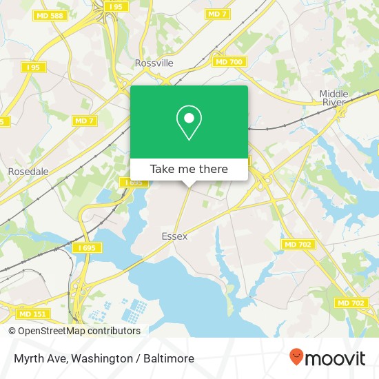 Mapa de Myrth Ave, Essex, MD 21221