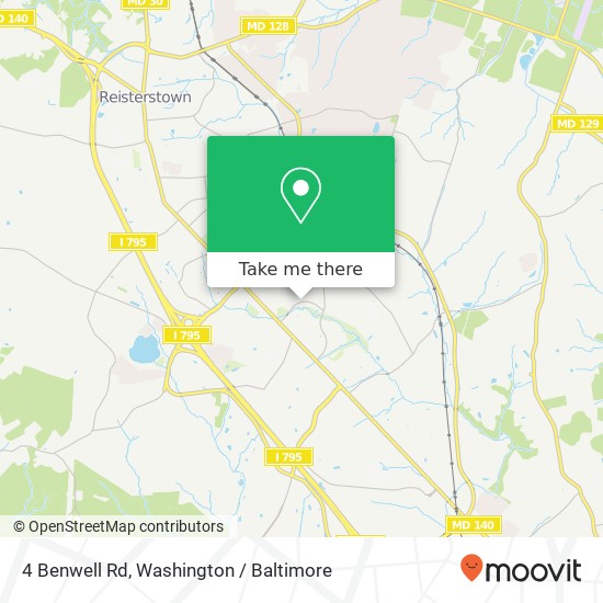 Mapa de 4 Benwell Rd, Reisterstown, MD 21136