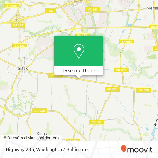 Highway 236, Fairfax, VA 22031 map