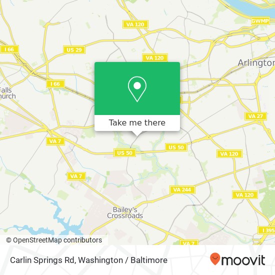 Mapa de Carlin Springs Rd, Arlington, VA 22203